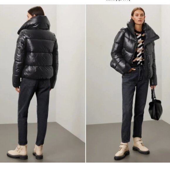 Save the Duck Puffer Jacket Isla Vegan Black Size Medium Plumtech *READ FLAW* - Picture 1 of 9